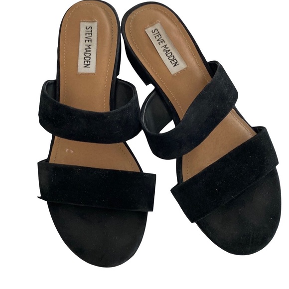Steve Madden Shoes - Steve Madden Suede Heeled Black Sandal